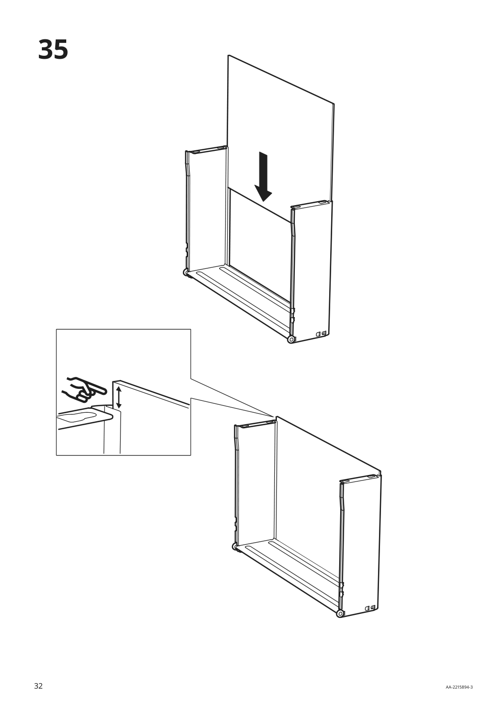 Assembly instructions for IKEA Bergig book display with storage white | Page 32 - IKEA BERGIG book display with storage 004.727.02