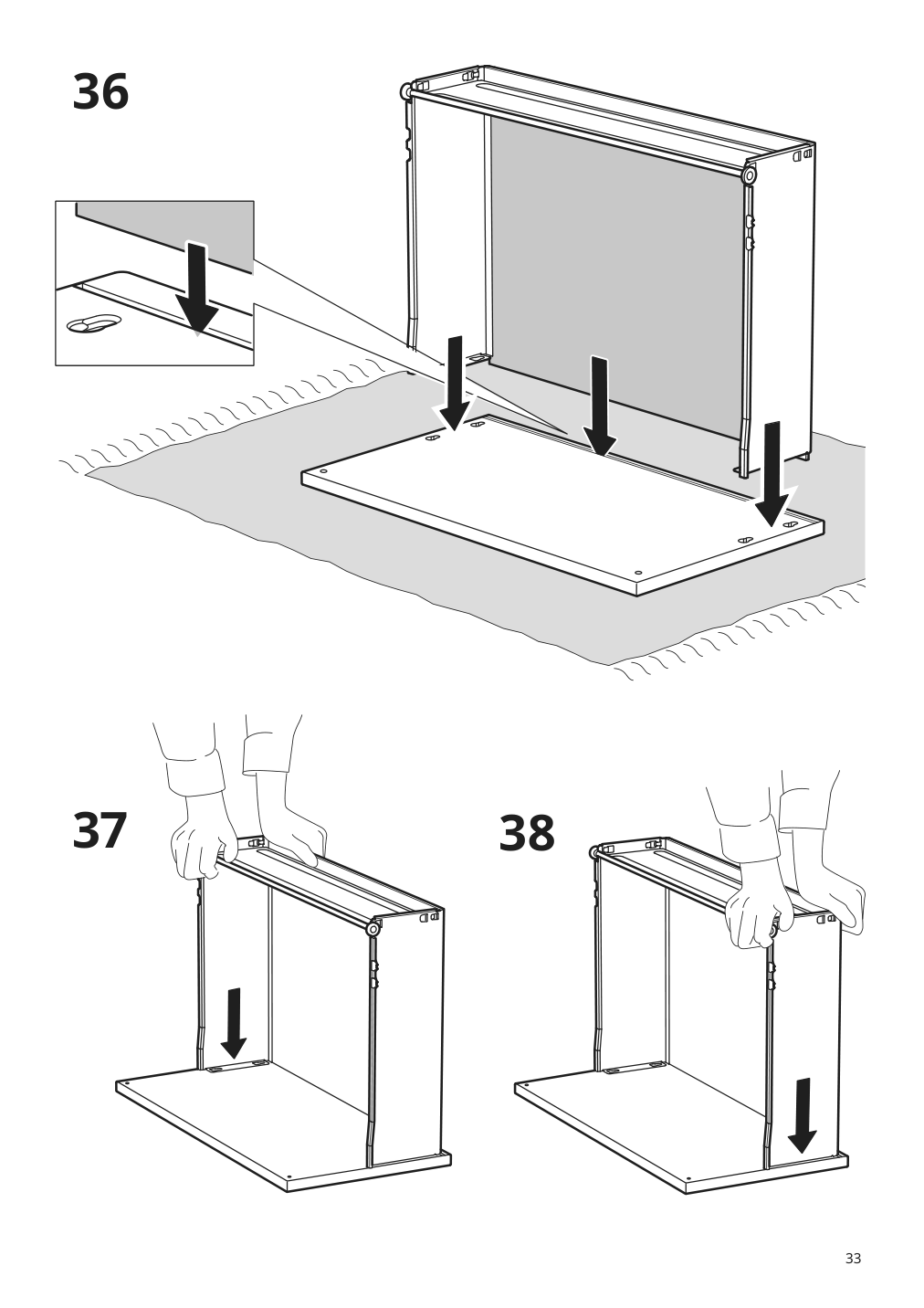 Assembly instructions for IKEA Bergig book display with storage white | Page 33 - IKEA BERGIG book display with storage 004.727.02