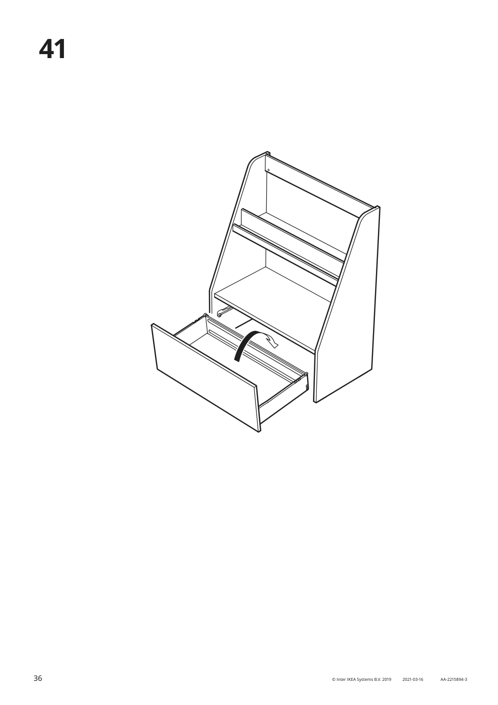 Assembly instructions for IKEA Bergig book display with storage white | Page 36 - IKEA BERGIG book display with storage 004.727.02