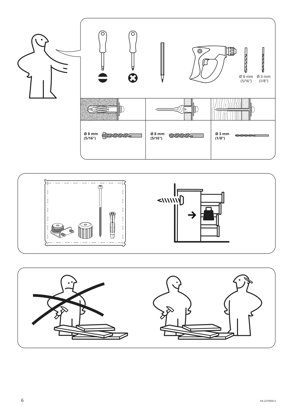 Assembly instructions for IKEA Bergig book display with storage white | Page 6 - IKEA BERGIG book display with storage 004.727.02