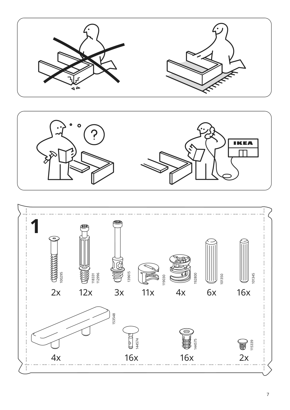 Assembly instructions for IKEA Bergig book display with storage white | Page 7 - IKEA BERGIG book display with storage 004.727.02