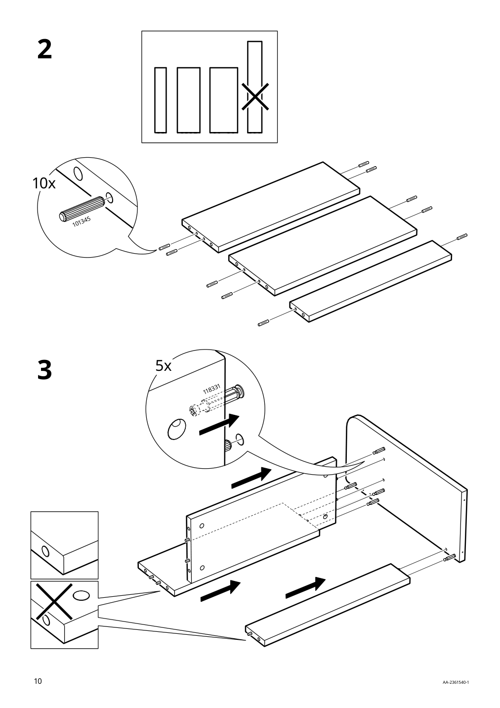 Assembly instructions for IKEA Berglaerka desk top and shelf birch | Page 10 - IKEA BERGLÄRKA desk top and shelf 305.799.66