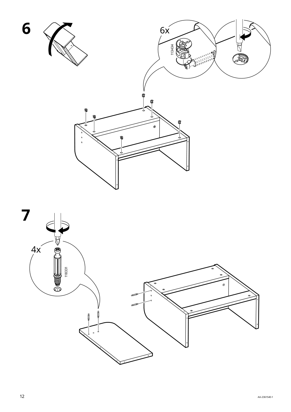 Assembly instructions for IKEA Berglaerka desk top and shelf birch | Page 12 - IKEA BERGLÄRKA desk 595.664.83