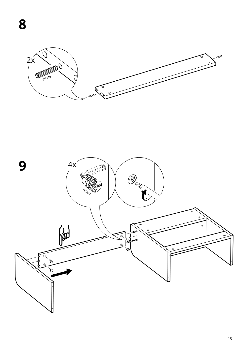 Assembly instructions for IKEA Berglaerka desk top and shelf birch | Page 13 - IKEA BERGLÄRKA desk 595.664.83