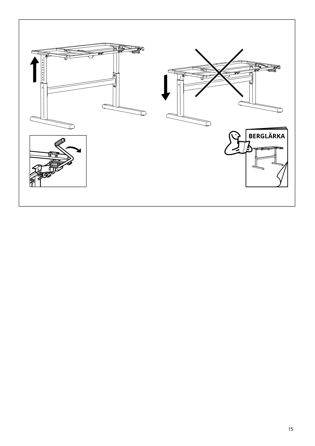 Assembly instructions for IKEA Berglaerka desk top and shelf birch | Page 15 - IKEA BERGLÄRKA desk top and shelf 305.799.66