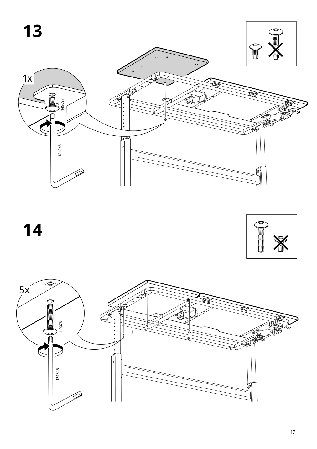 Assembly instructions for IKEA Berglaerka desk top and shelf birch | Page 17 - IKEA BERGLÄRKA desk 595.664.83