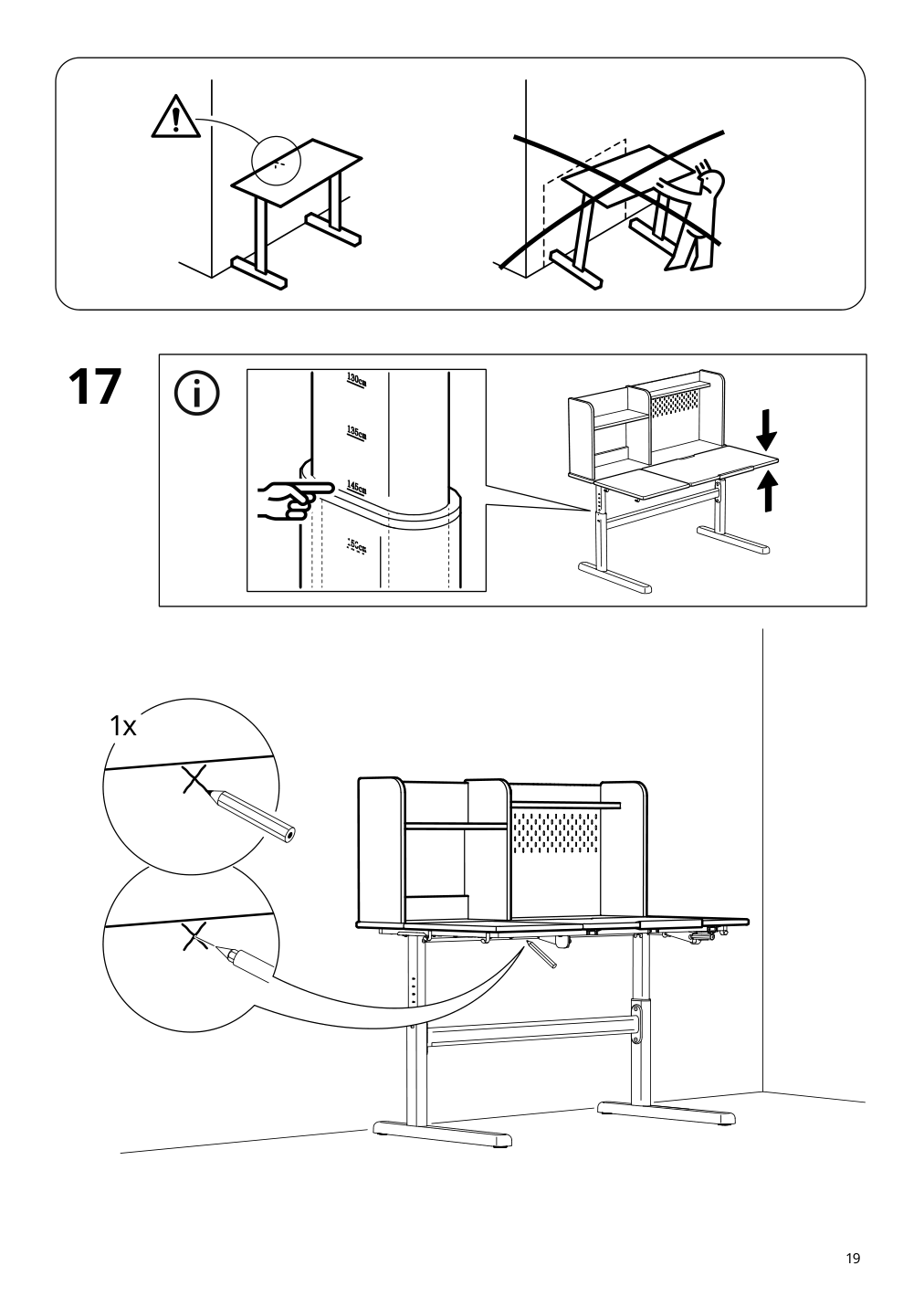 Assembly instructions for IKEA Berglaerka desk top and shelf birch | Page 19 - IKEA BERGLÄRKA desk 595.664.83