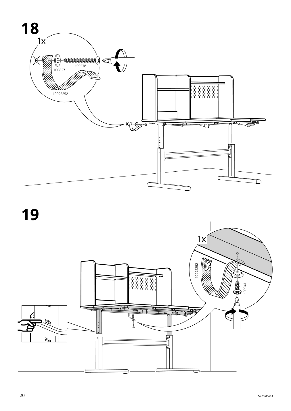 Assembly instructions for IKEA Berglaerka desk top and shelf birch | Page 20 - IKEA BERGLÄRKA desk top and shelf 305.799.66