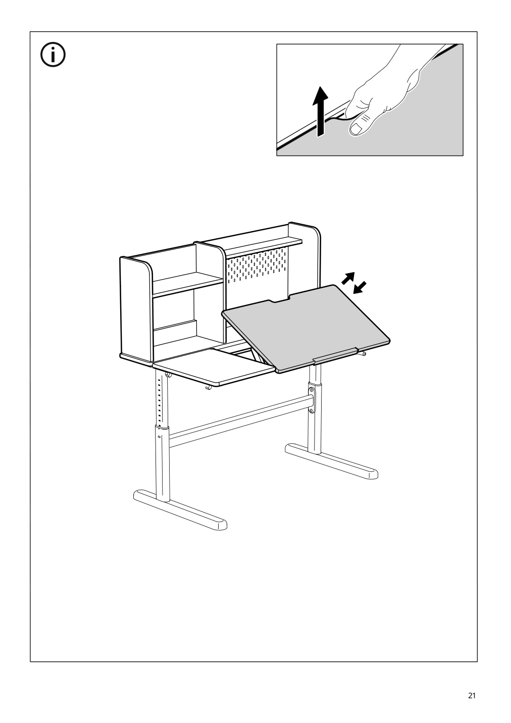 Assembly instructions for IKEA Berglaerka desk top and shelf birch | Page 21 - IKEA BERGLÄRKA desk 595.664.83