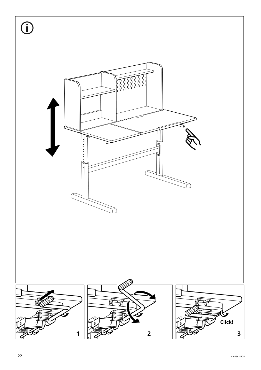 Assembly instructions for IKEA Berglaerka desk top and shelf birch | Page 22 - IKEA BERGLÄRKA desk 595.664.83