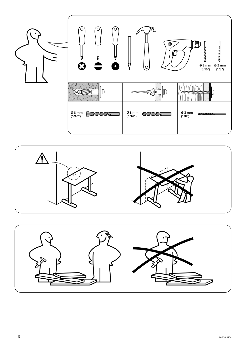 Assembly instructions for IKEA Berglaerka desk top and shelf birch | Page 6 - IKEA BERGLÄRKA desk 595.664.83