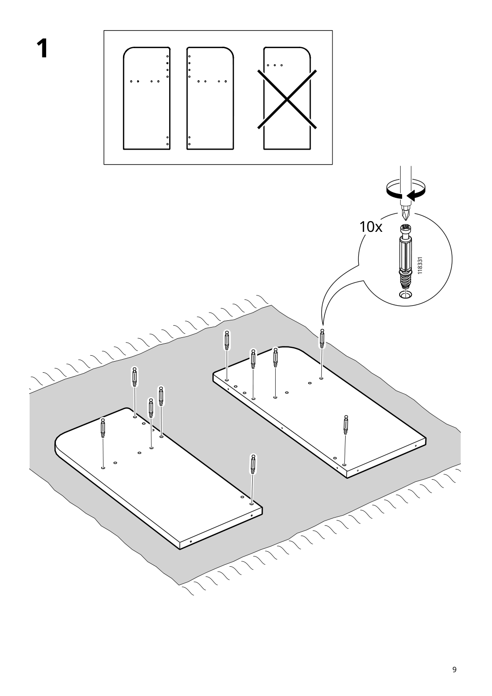 Assembly instructions for IKEA Berglaerka desk top and shelf birch | Page 9 - IKEA BERGLÄRKA desk top and shelf 305.799.66