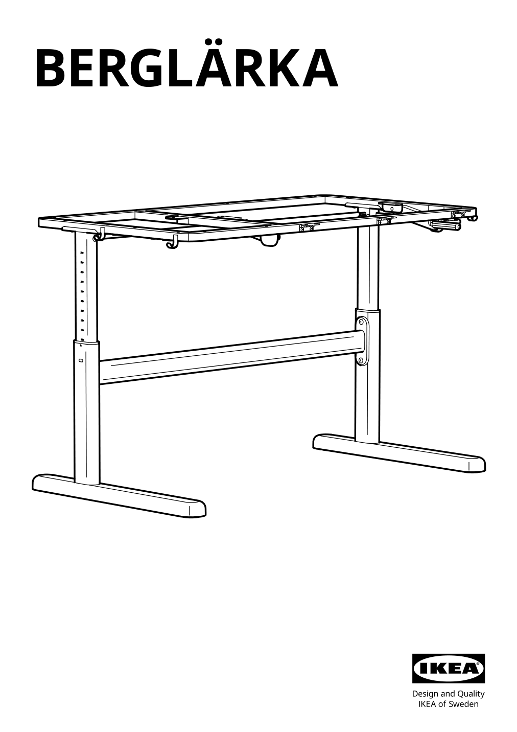 Assembly instructions for IKEA Berglaerka underframe for table top | Page 1 - IKEA BERGLÄRKA desk 595.664.83