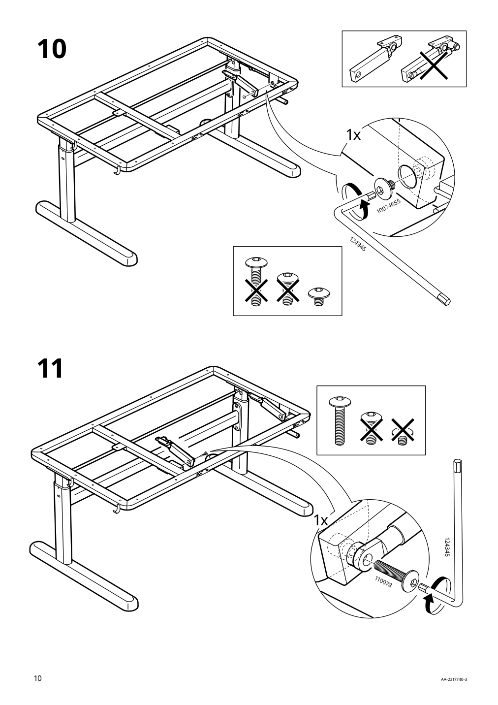 Assembly instructions for IKEA Berglaerka underframe for table top | Page 10 - IKEA BERGLÄRKA desk 595.664.83