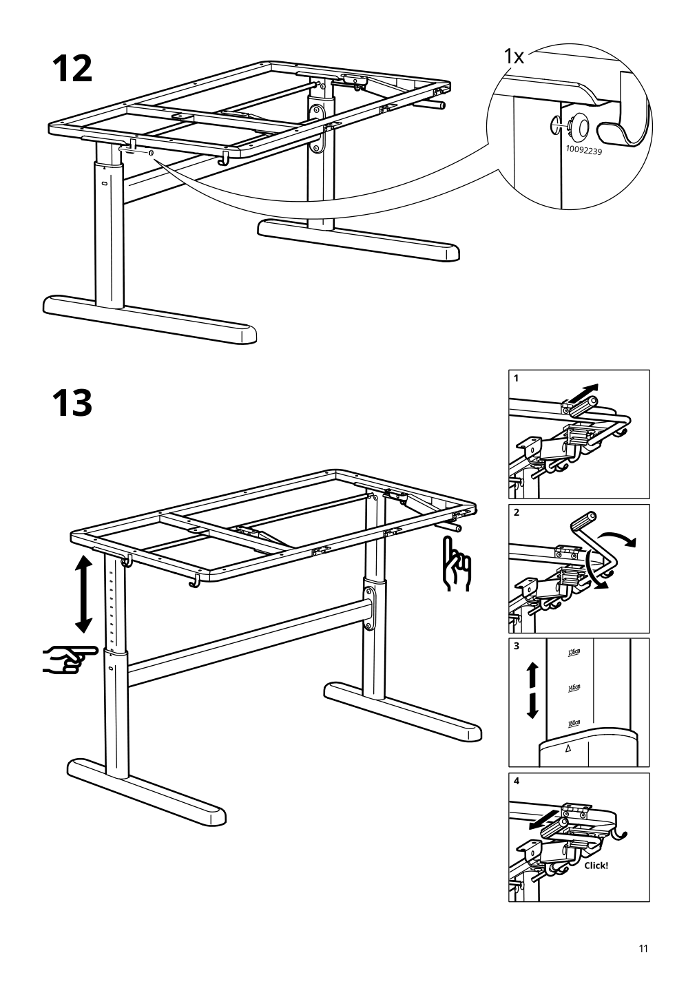 Assembly instructions for IKEA Berglaerka underframe for table top | Page 11 - IKEA BERGLÄRKA desk 595.664.83