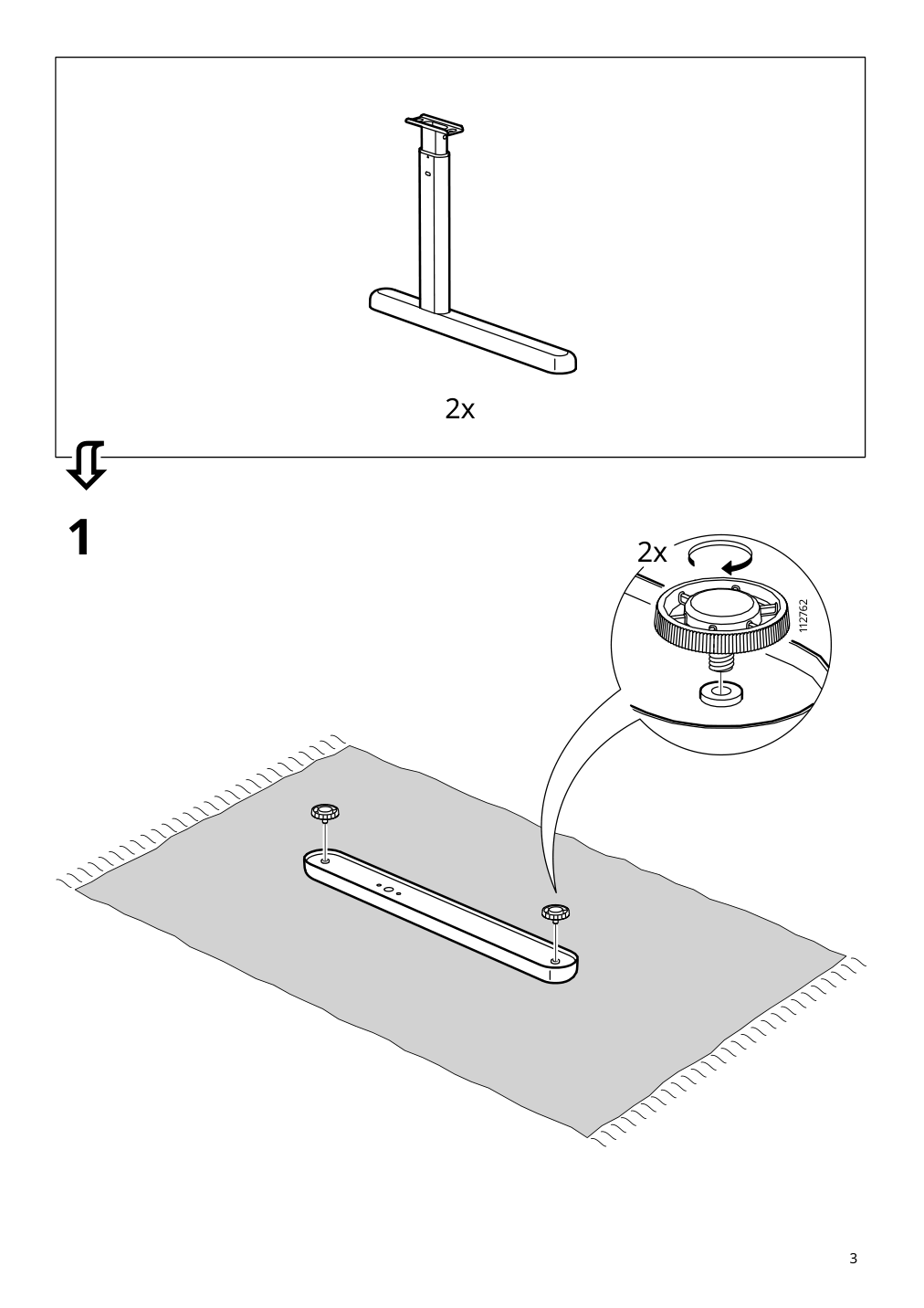 Assembly instructions for IKEA Berglaerka underframe for table top | Page 3 - IKEA BERGLÄRKA desk 595.664.83