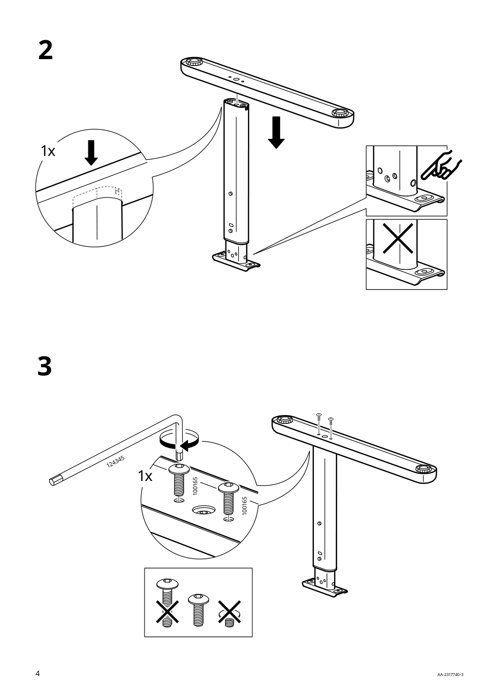 Assembly instructions for IKEA Berglaerka underframe for table top | Page 4 - IKEA BERGLÄRKA desk 595.664.83