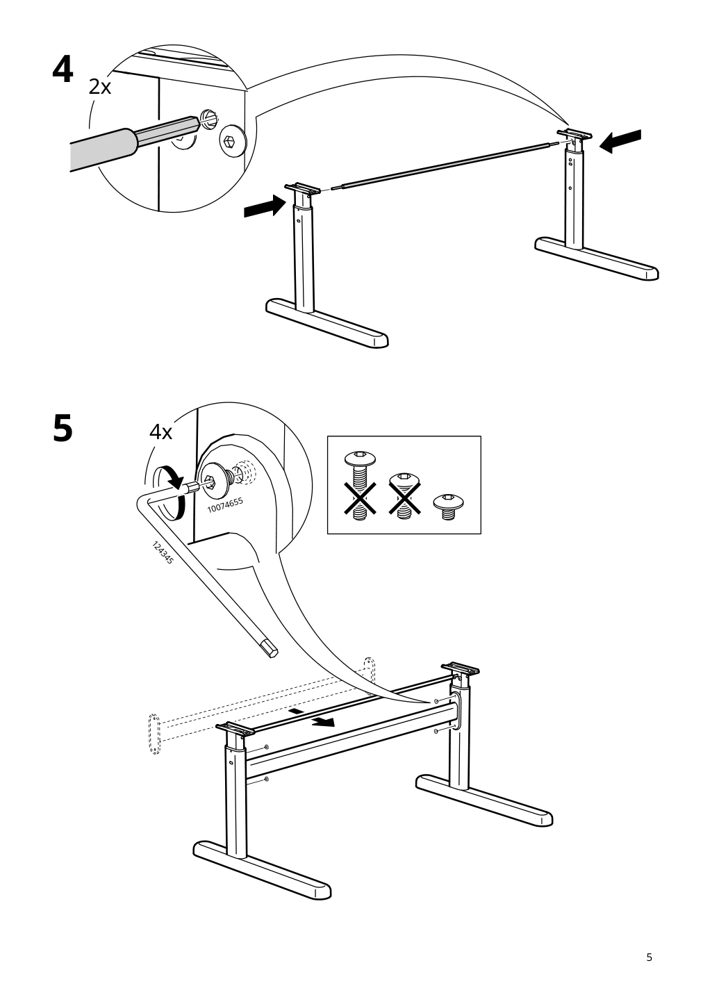 Assembly instructions for IKEA Berglaerka underframe for table top | Page 5 - IKEA BERGLÄRKA desk 595.664.83