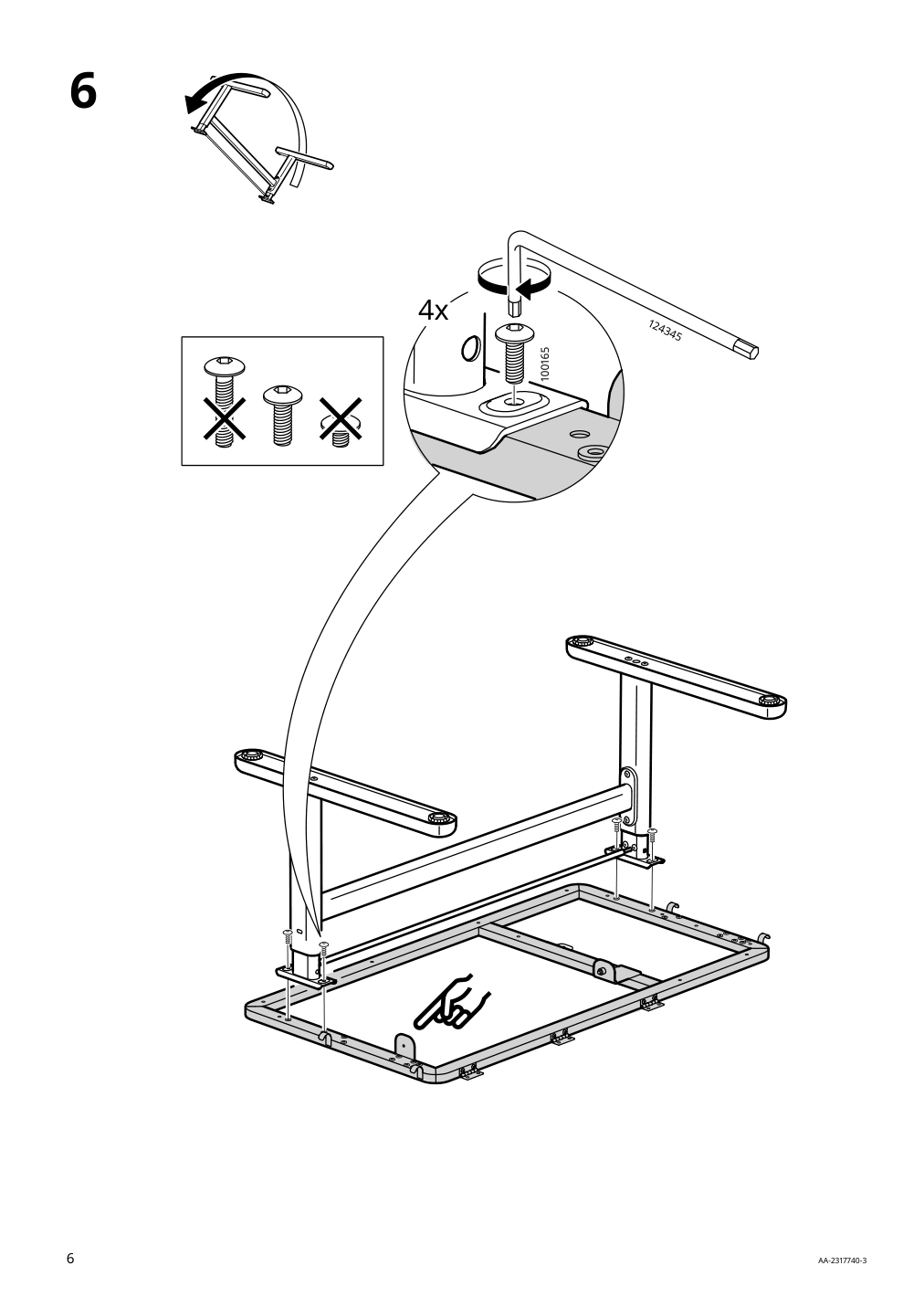 Assembly instructions for IKEA Berglaerka underframe for table top | Page 6 - IKEA BERGLÄRKA desk 595.664.83