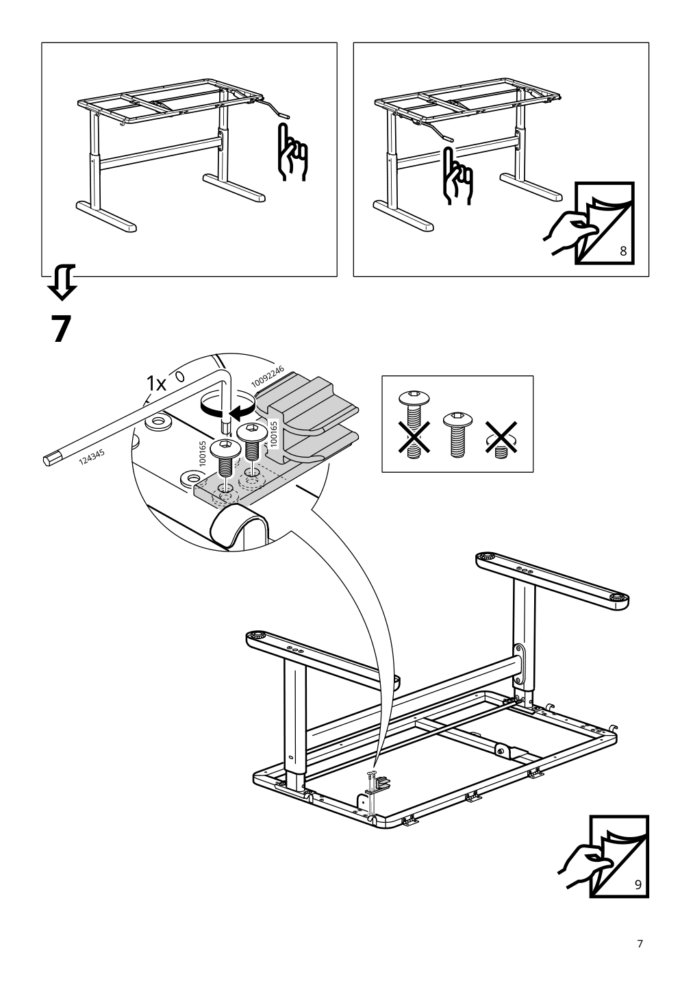 Assembly instructions for IKEA Berglaerka underframe for table top | Page 7 - IKEA BERGLÄRKA desk 595.664.83