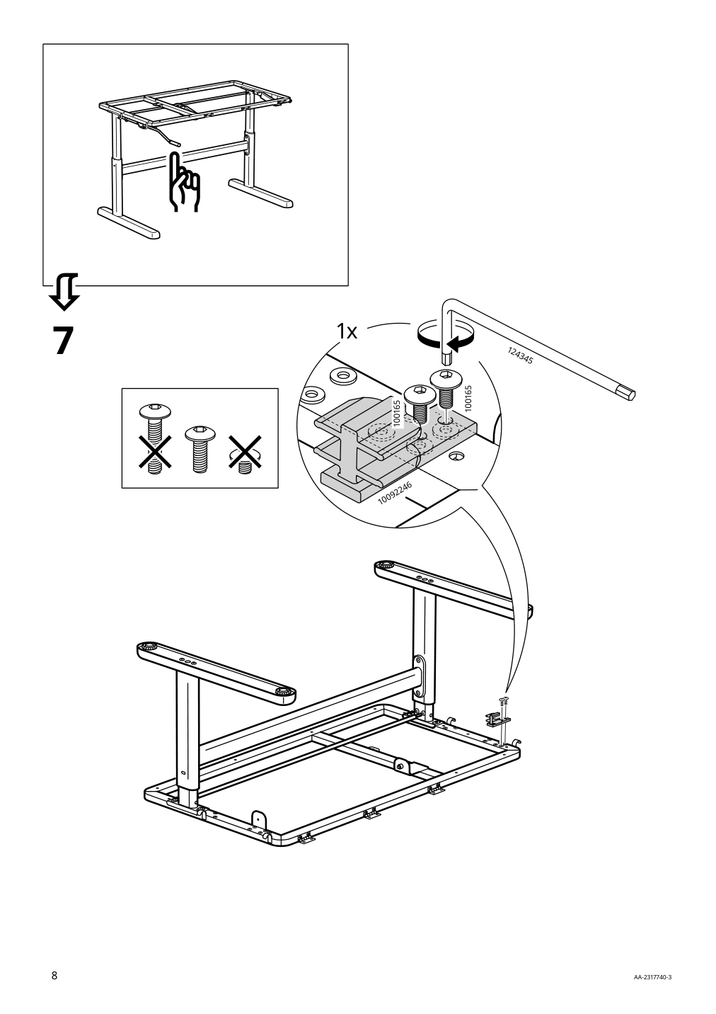 Assembly instructions for IKEA Berglaerka underframe for table top | Page 8 - IKEA BERGLÄRKA desk 595.664.83