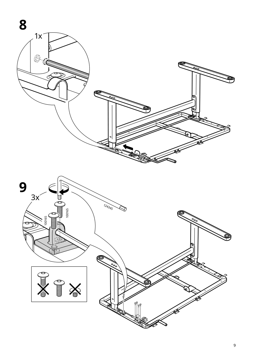 Assembly instructions for IKEA Berglaerka underframe for table top | Page 9 - IKEA BERGLÄRKA desk 595.664.83