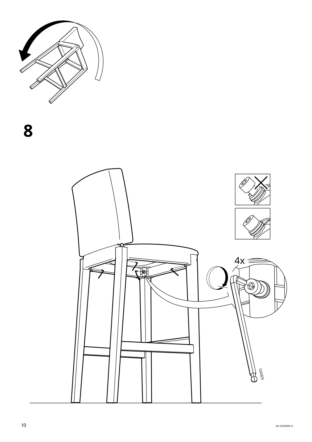 Assembly instructions for IKEA Bergmund bar stool with backrest black glose black | Page 10 - IKEA BERGMUND bar stool with backrest 804.519.89