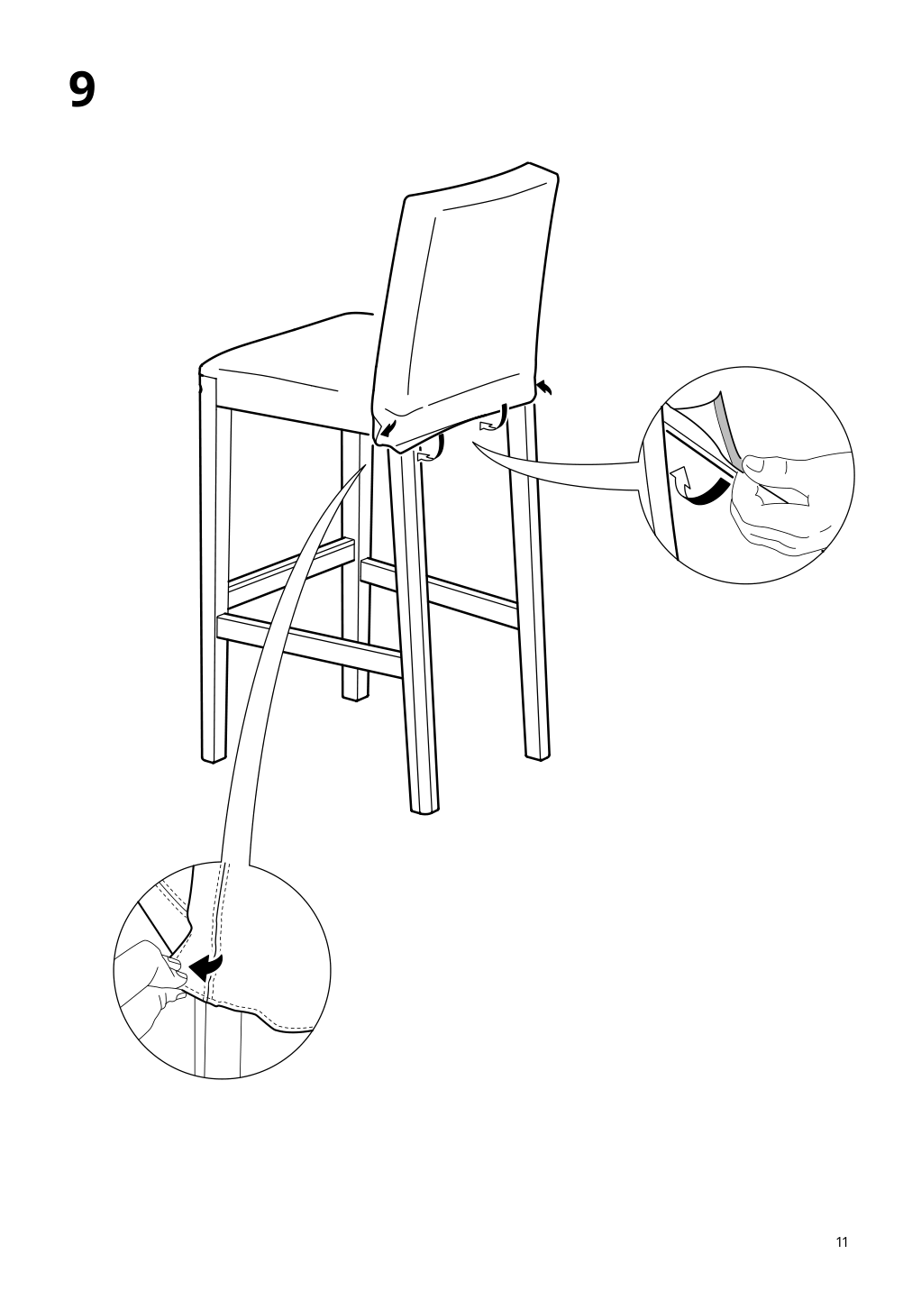 Assembly instructions for IKEA Bergmund bar stool with backrest black glose black | Page 11 - IKEA BERGMUND bar stool with backrest 804.519.94