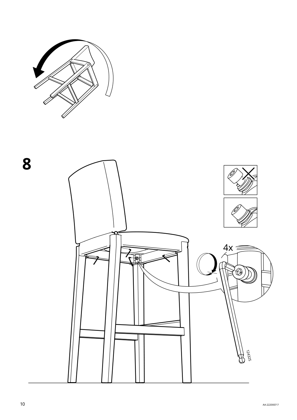 Assembly instructions for IKEA Bergmund bar stool with backrest frame black | Page 10 - IKEA BERGMUND bar stool with backrest 593.846.90