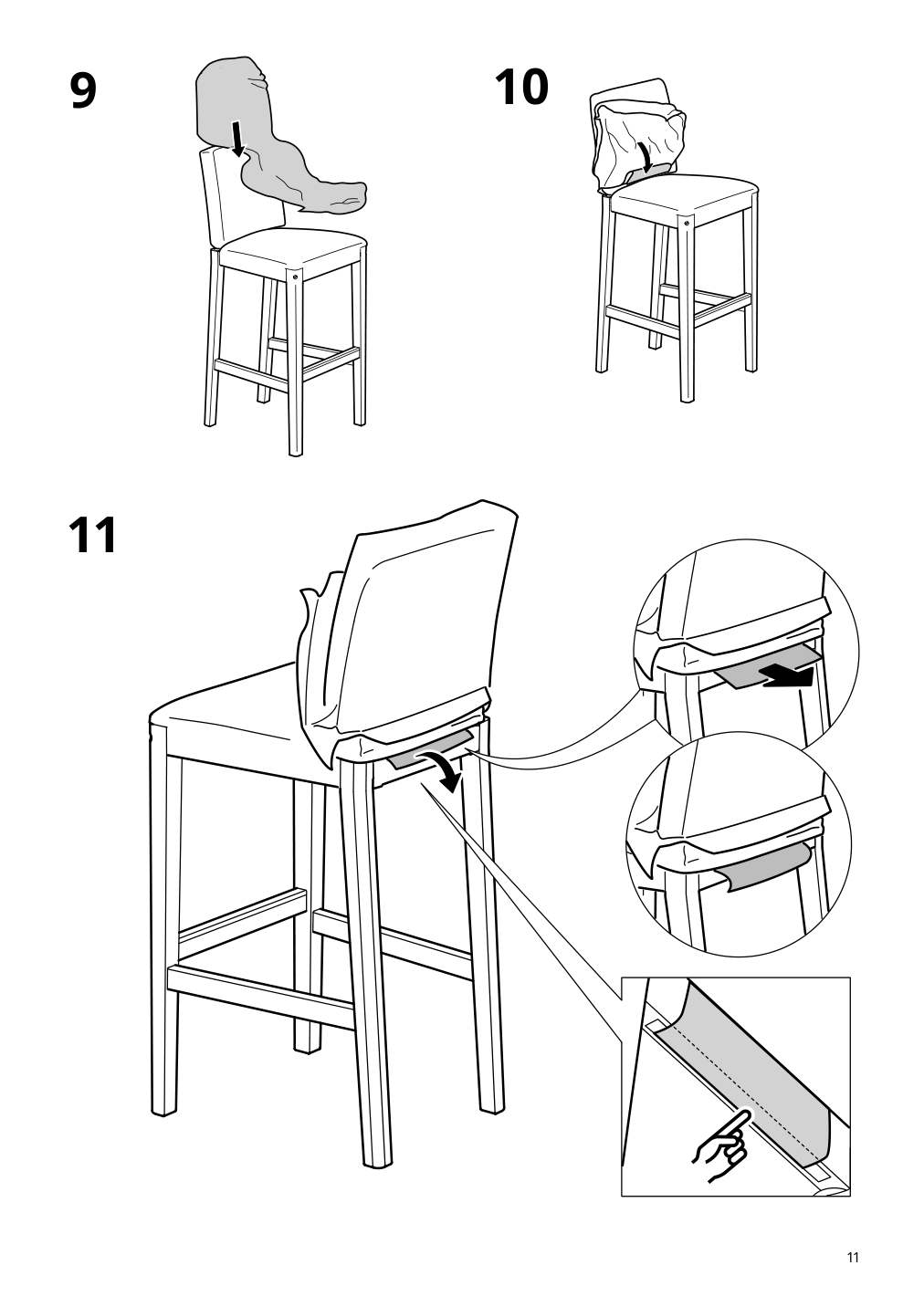 Assembly instructions for IKEA Bergmund bar stool with backrest frame black | Page 11 - IKEA BERGMUND bar stool with backrest 594.196.56