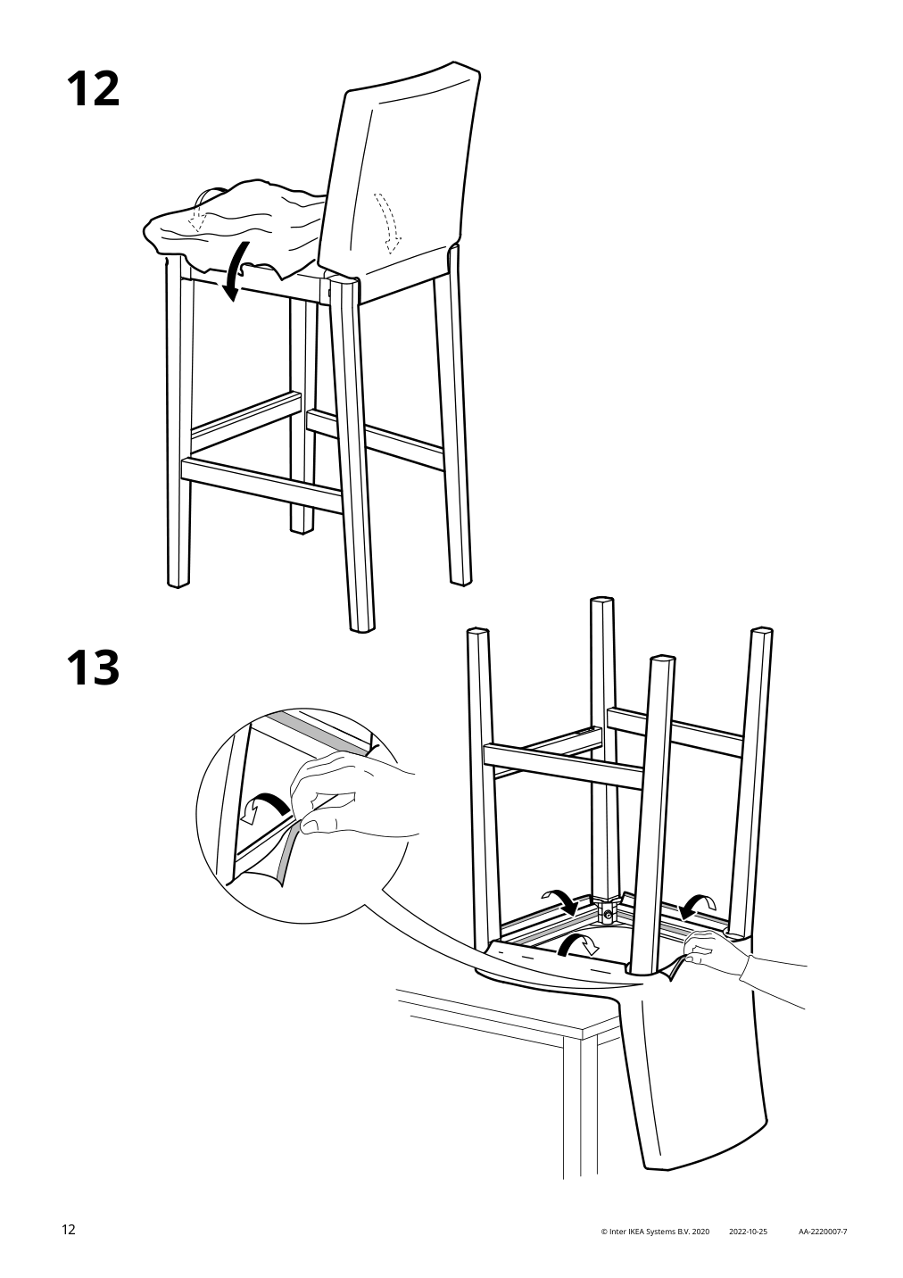 Assembly instructions for IKEA Bergmund bar stool with backrest frame black | Page 12 - IKEA BERGMUND bar stool with backrest 594.196.56