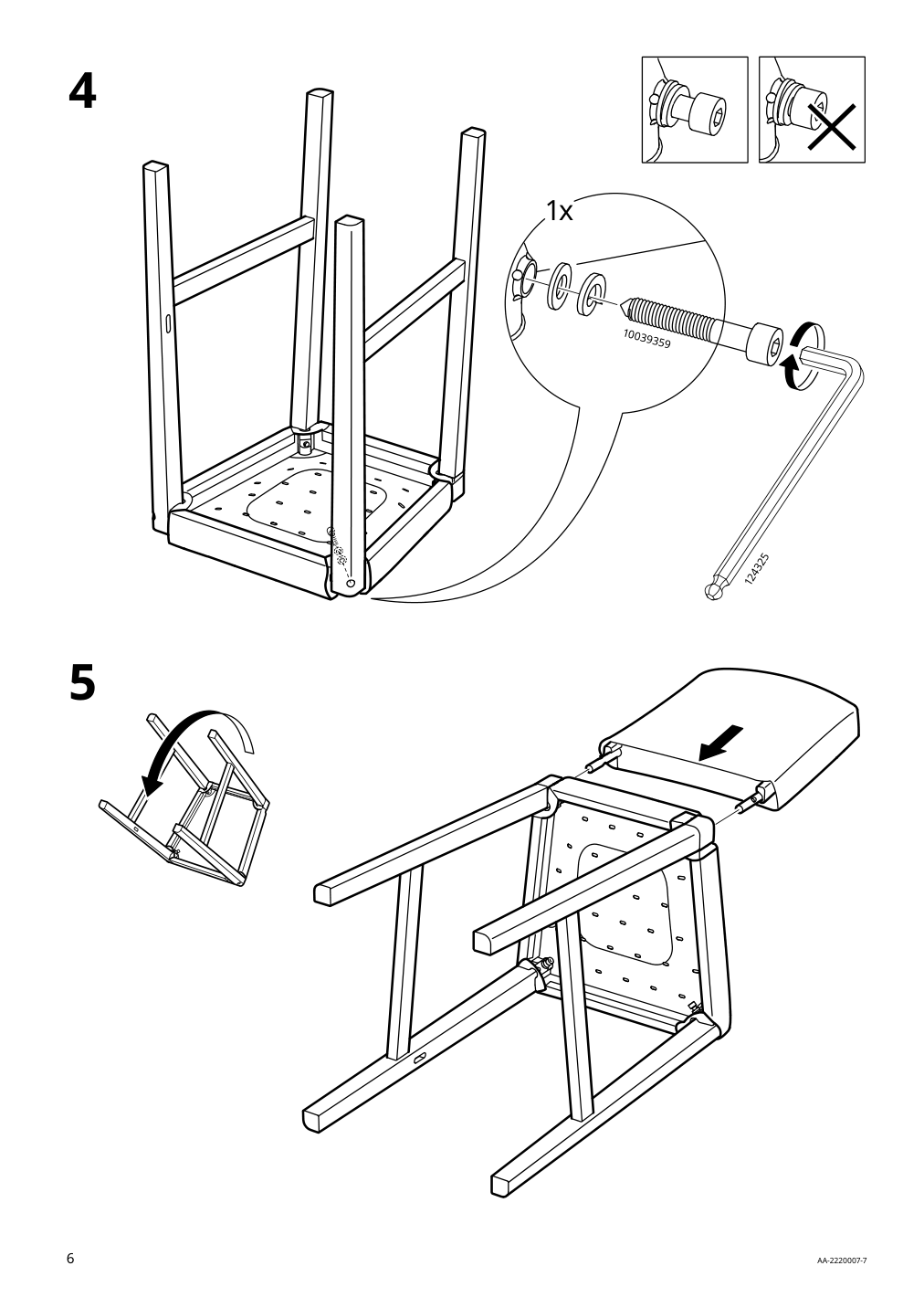 Assembly instructions for IKEA Bergmund bar stool with backrest frame black | Page 6 - IKEA BERGMUND bar stool with backrest 793.846.94