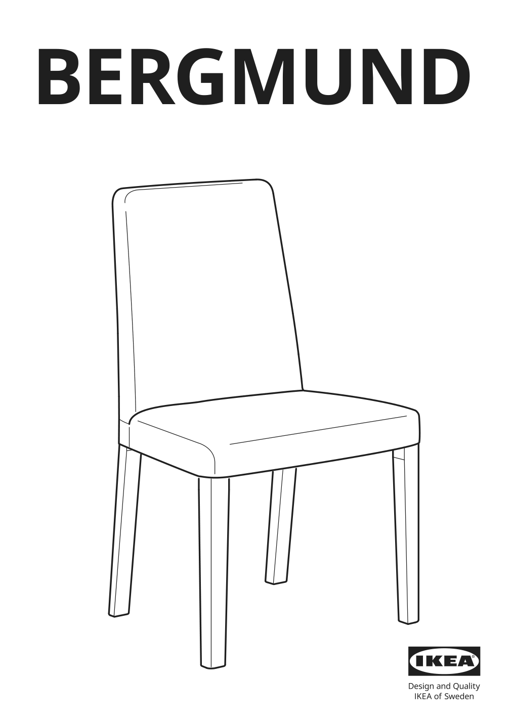 Assembly instructions for IKEA Bergmund chair black glose black | Page 1 - IKEA EKEDALEN / BERGMUND table and 6 chairs 294.083.10