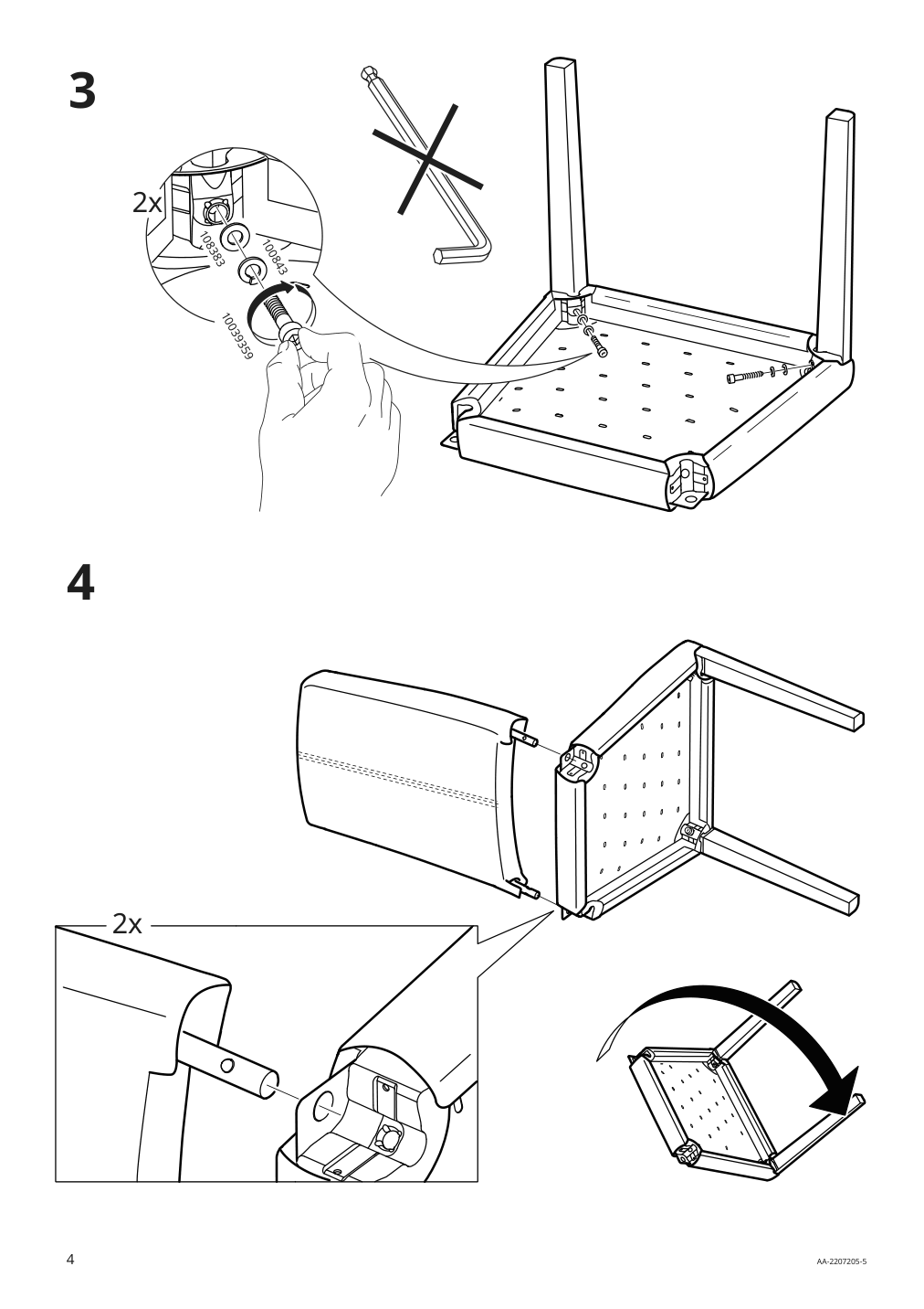 Assembly instructions for IKEA Bergmund chair black glose black | Page 4 - IKEA BERGMUND chair 704.519.99