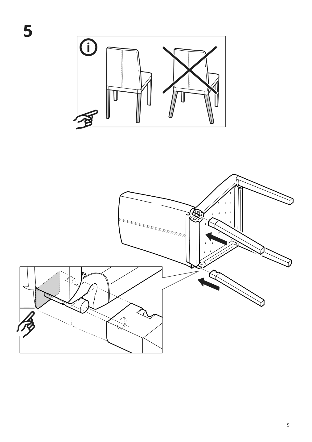 Assembly instructions for IKEA Bergmund chair black glose black | Page 5 - IKEA EKEDALEN / BERGMUND table and 4 chairs 894.083.07