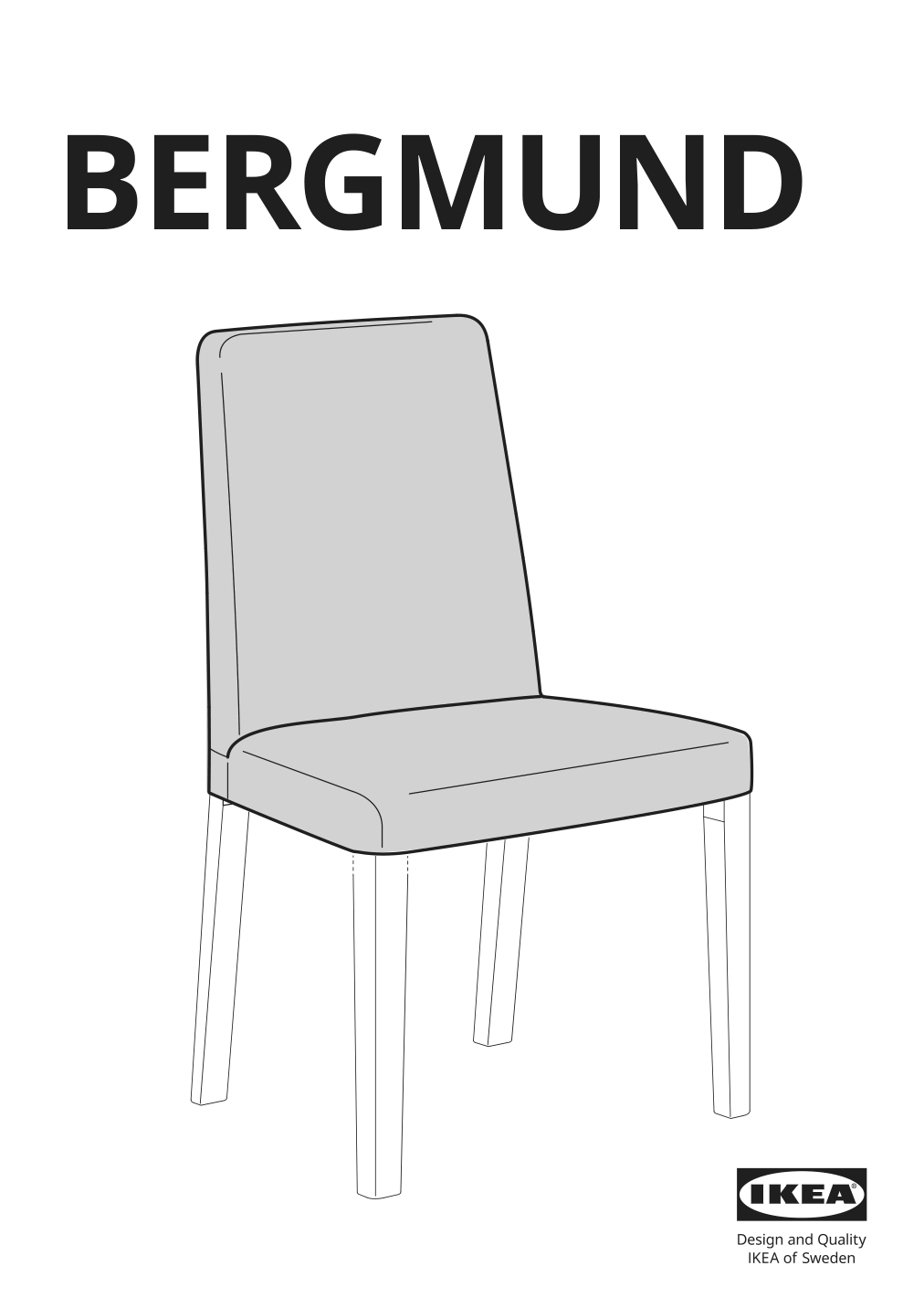 Assembly instructions for IKEA Bergmund chair cover kvillsfors dark blue blue | Page 1 - IKEA INGATORP / BERGMUND table and 4 chairs 495.747.23