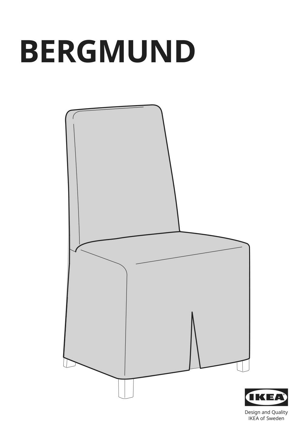 Assembly instructions for IKEA Bergmund chair cover long black white | Page 1 - IKEA INGATORP / BERGMUND table and 4 chairs 295.747.24