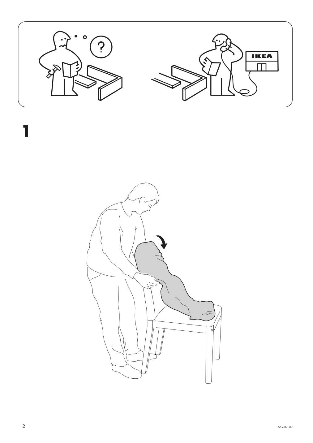 Assembly instructions for IKEA Bergmund chair cover long black white | Page 2 - IKEA INGATORP / BERGMUND table and 4 chairs 295.747.24
