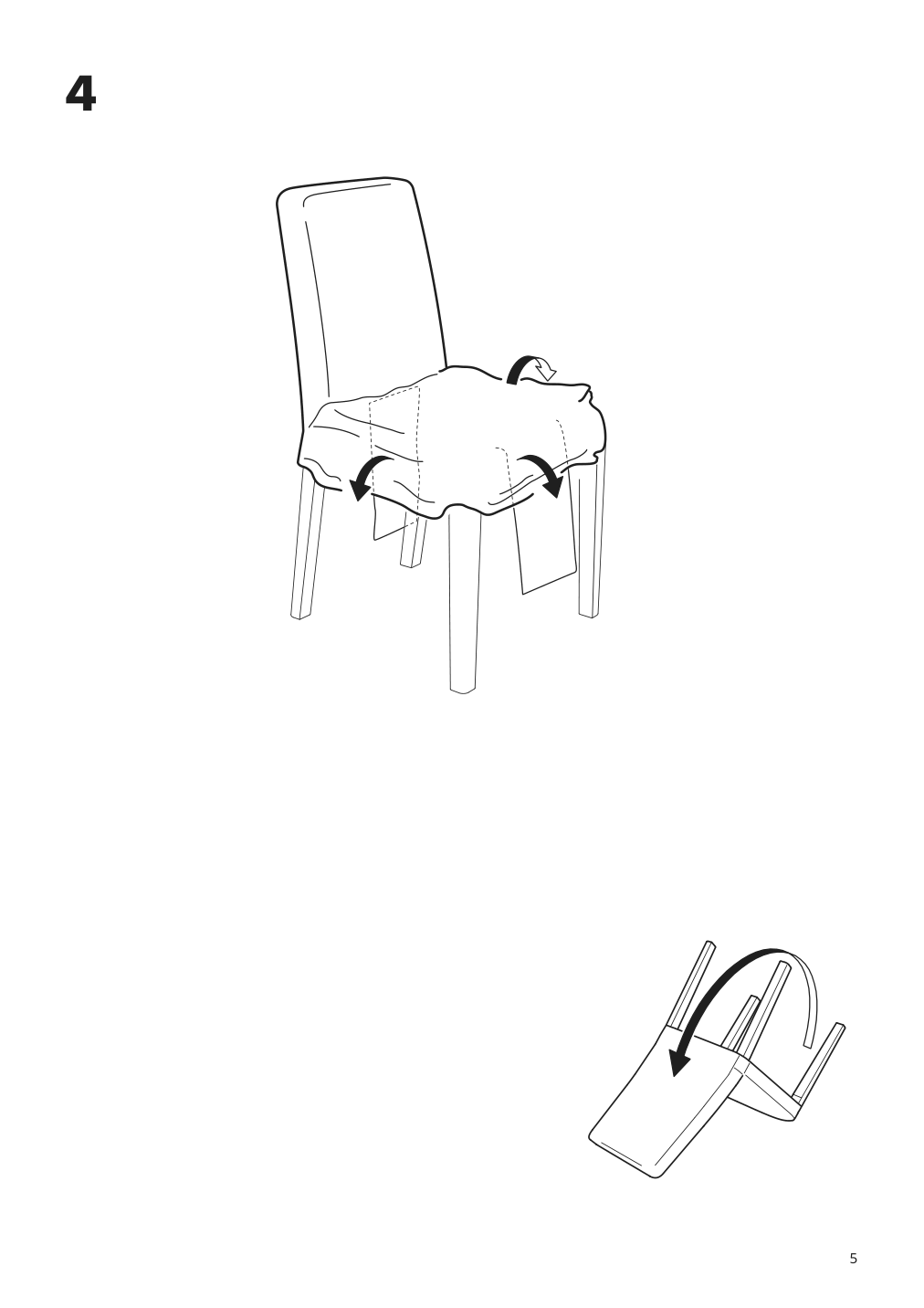 Assembly instructions for IKEA Bergmund chair cover long black white | Page 5 - IKEA INGATORP / BERGMUND table and 4 chairs 295.747.24
