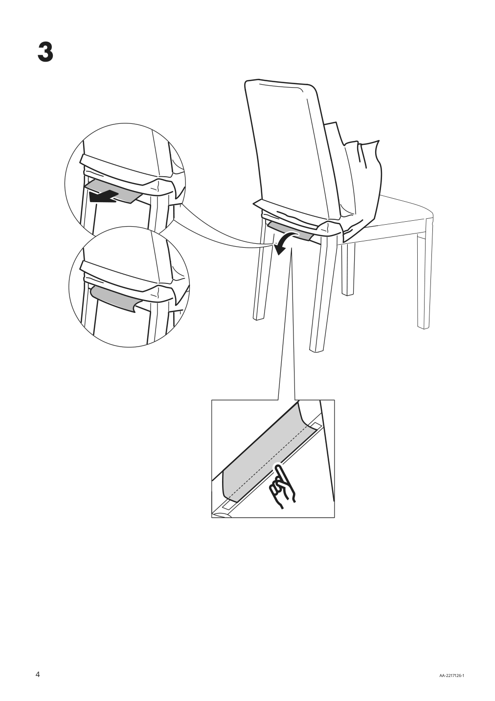 Assembly instructions for IKEA Bergmund chair cover long inseros white | Page 4 - IKEA BERGMUND chair with long cover 393.997.44