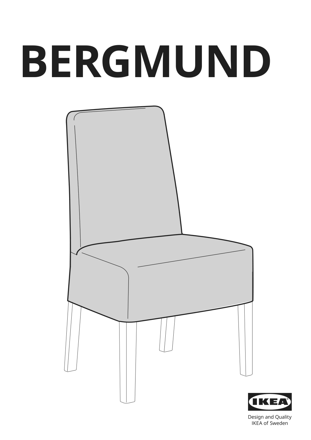 Assembly instructions for IKEA Bergmund chair cover medium long ryrane dark blue | Page 1 - IKEA NORDVIKEN / BERGMUND table and 6 chairs 194.082.97