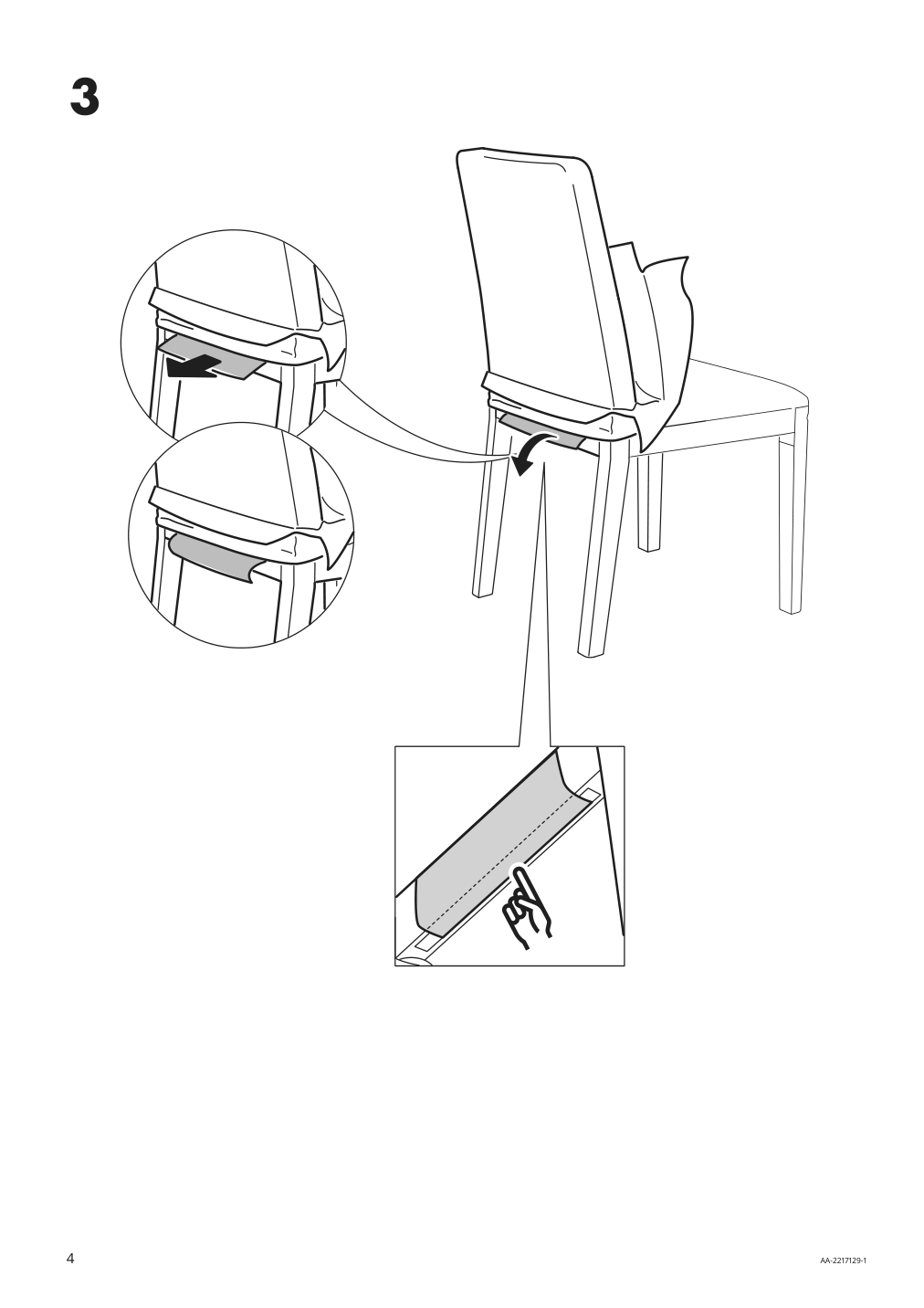 Assembly instructions for IKEA Bergmund chair cover medium long ryrane dark blue | Page 4 - IKEA NORDVIKEN / BERGMUND table and 4 chairs 394.082.82