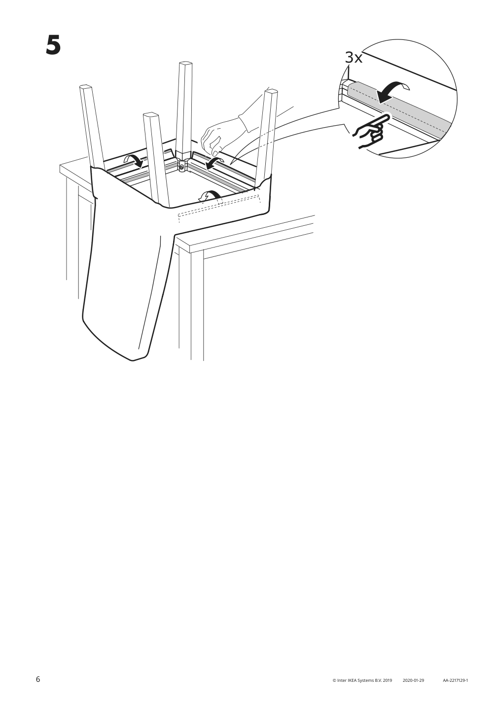 Assembly instructions for IKEA Bergmund chair cover medium long inseros white | Page 6 - IKEA BERGMUND chair w medium long cover 893.847.35