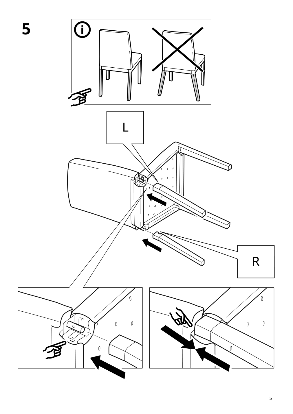 Assembly instructions for IKEA Bergmund chair frame black | Page 5 - IKEA NORDVIKEN / BERGMUND table and 4 chairs 294.082.87