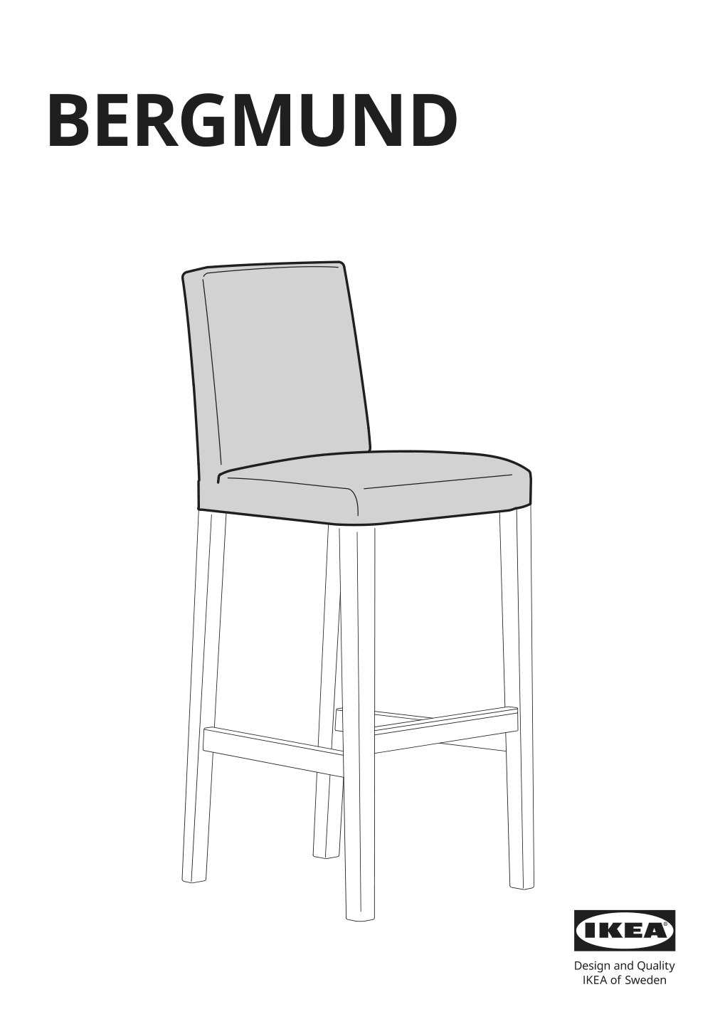 Assembly instructions for IKEA Bergmund cover for bar stool with backrest inseros white | Page 1 - IKEA BERGMUND bar stool with backrest 793.846.94