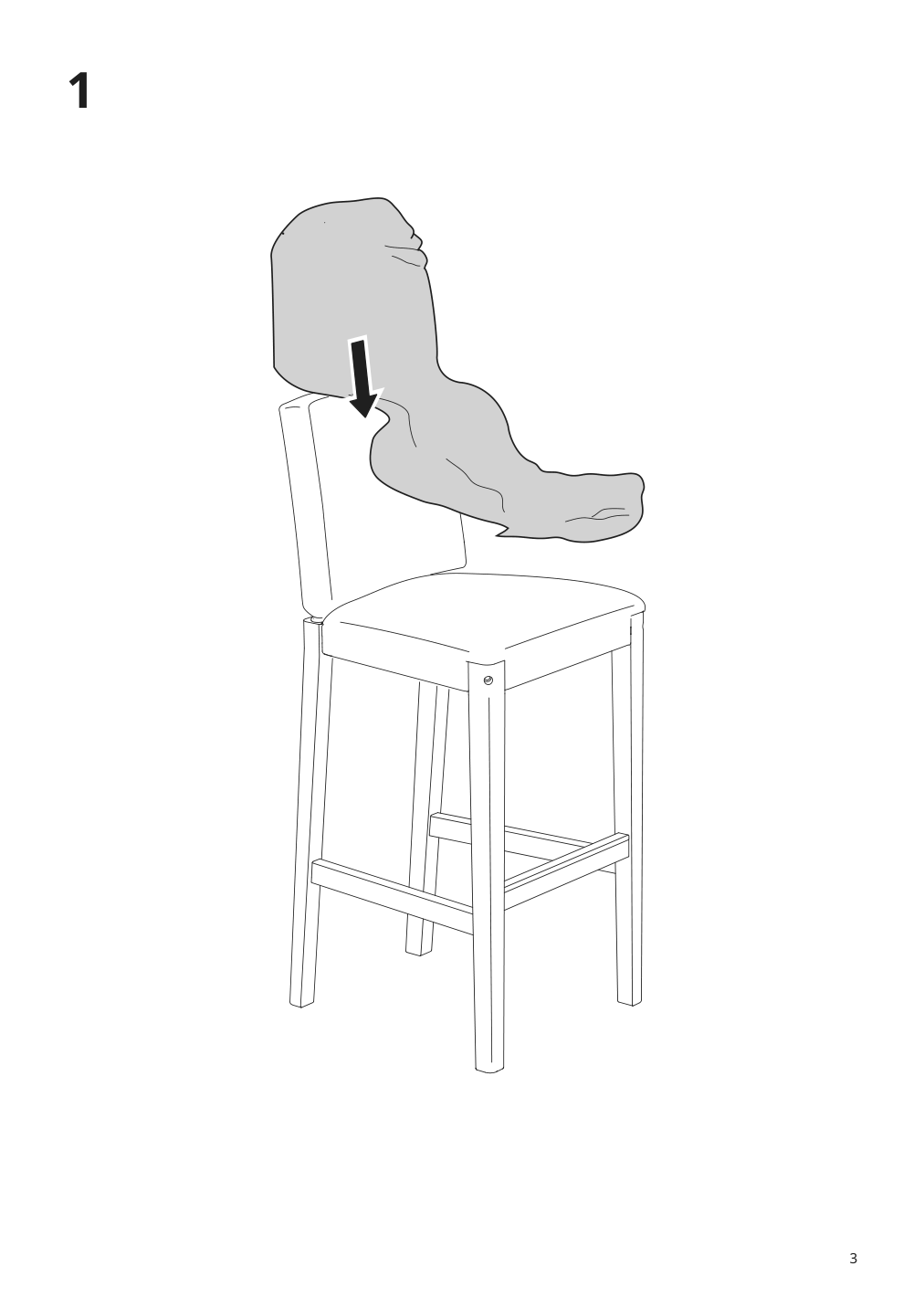 Assembly instructions for IKEA Bergmund cover for bar stool with backrest inseros white | Page 3 - IKEA BERGMUND bar stool with backrest 793.846.94