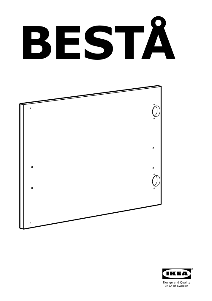 Assembly instructions for IKEA Bergsviken door drawer front beige marble effect | Page 1 - IKEA BESTÅ TV bench with doors 695.665.38