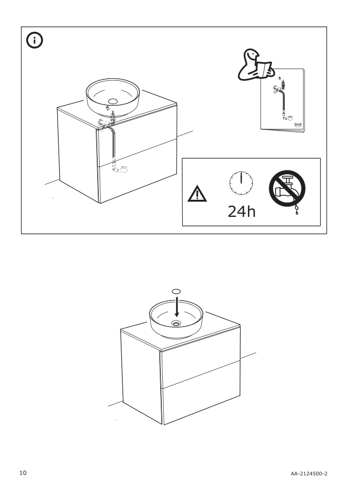 Assembly instructions for IKEA Besslingen countertop sink black matte | Page 10 - IKEA BESSLINGEN countertop sink 705.220.58