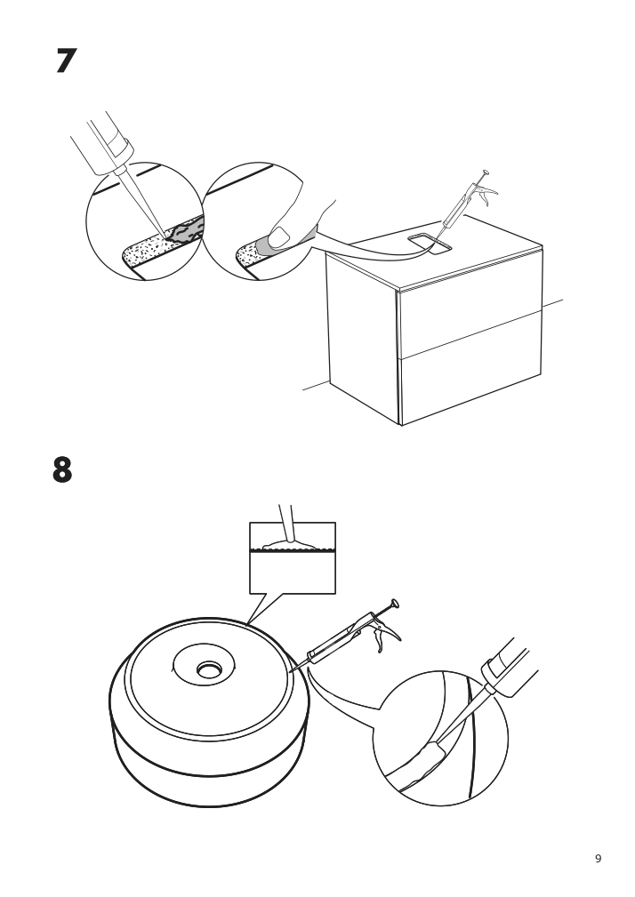 Assembly instructions for IKEA Besslingen countertop sink black matte | Page 9 - IKEA BESSLINGEN countertop sink 705.220.58