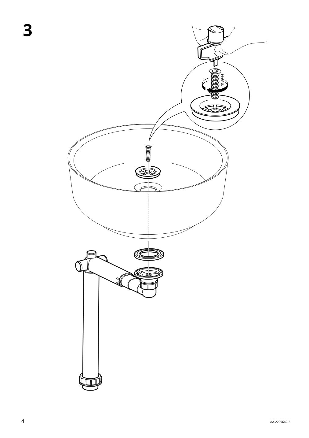 Assembly instructions for IKEA Besslingen countertop sink black matte | Page 4 - IKEA BESSLINGEN countertop sink 705.220.58